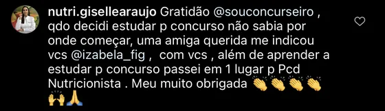 Depoimento de aluno do Sou Concurseiro